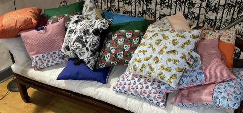 book pillows at the ready