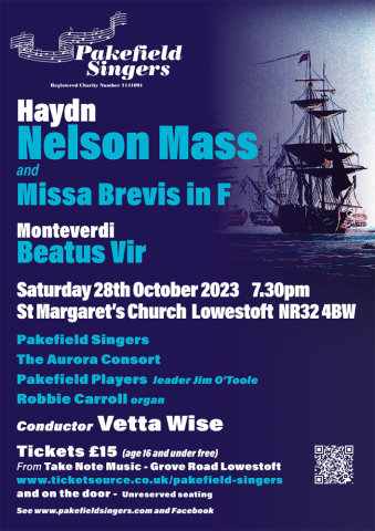 Haydn Nelson Mass and other musical items - a concert featuring the Pakefield Singers