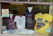 Admiral Ts window with t-shirts for Scores Race